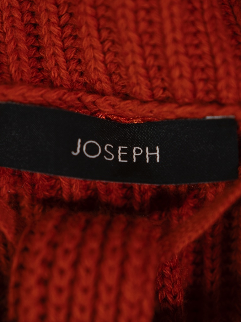 New Joseph Coat Luxe Cardigan Cotton Wool Cashmere Sweater Knit Rooibos Orange S — image 2 of 4